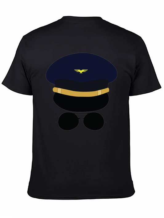 Pilot Character Graphic Black T-Shirt