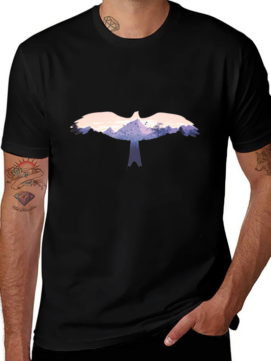 Eagle Landscape Graphic Black T-Shirt