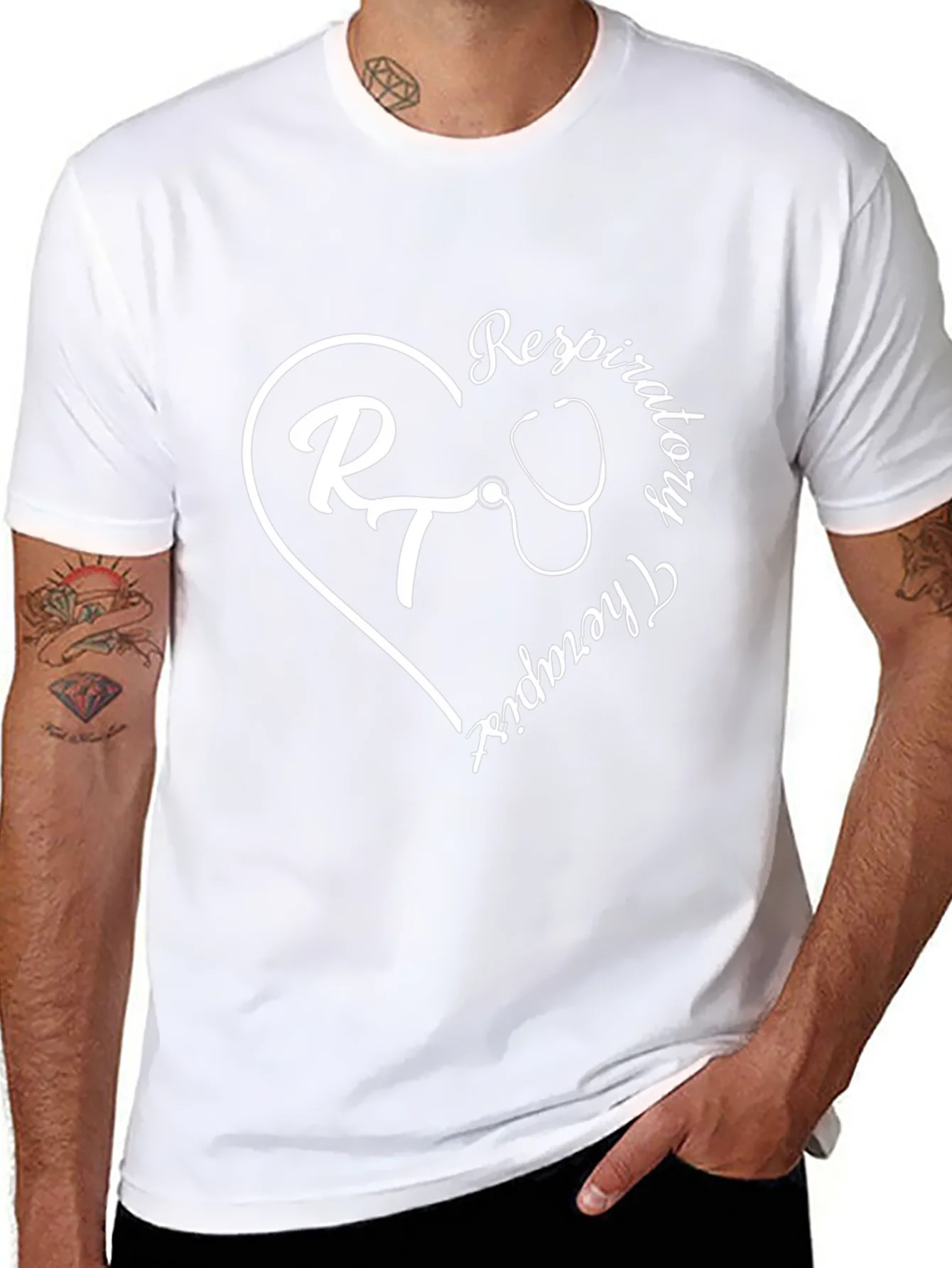 Respiratory Therapist Heart Graphic Tee - Black