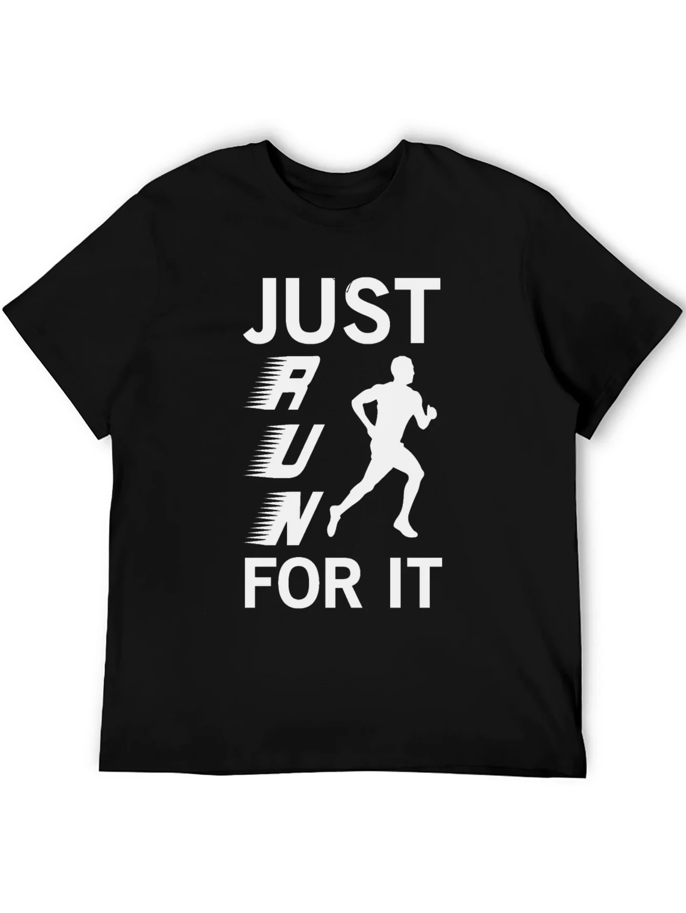 Just Run For It Black Graphic T-Shirt