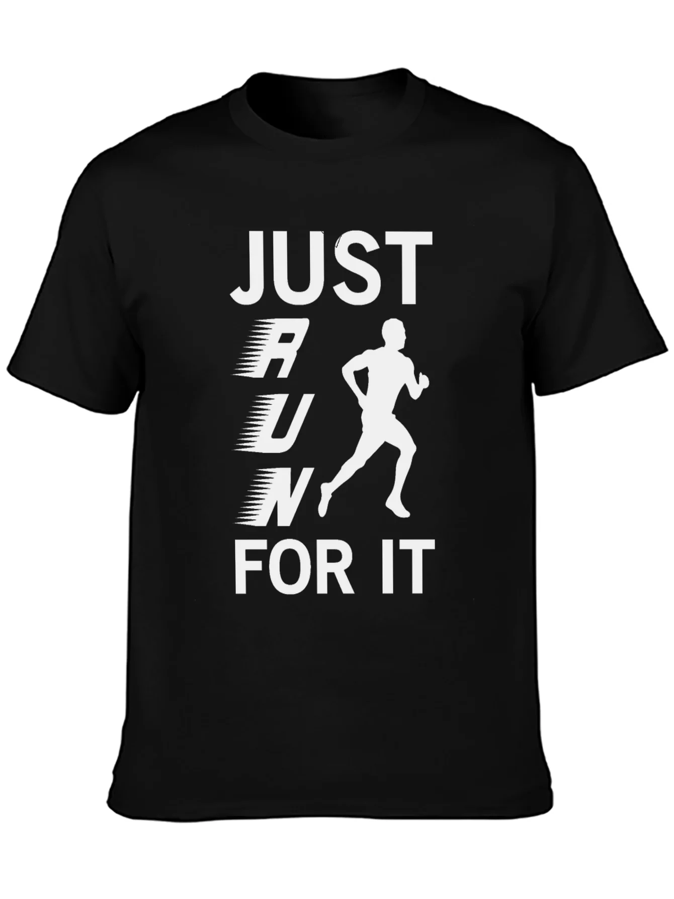 Just Run For It Black Graphic T-Shirt