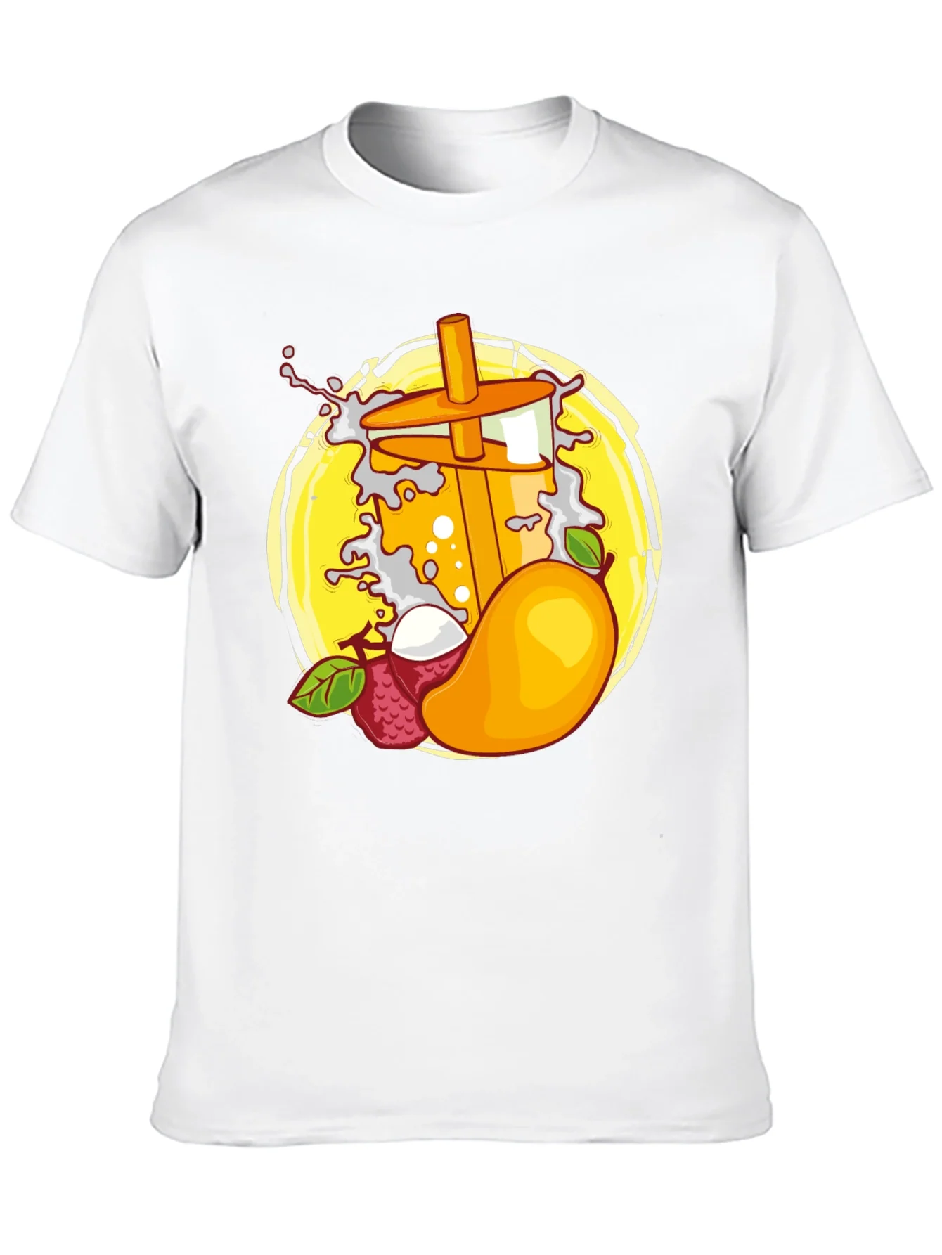 Mango Boba Tea Graphic Tee - Black T-Shirt