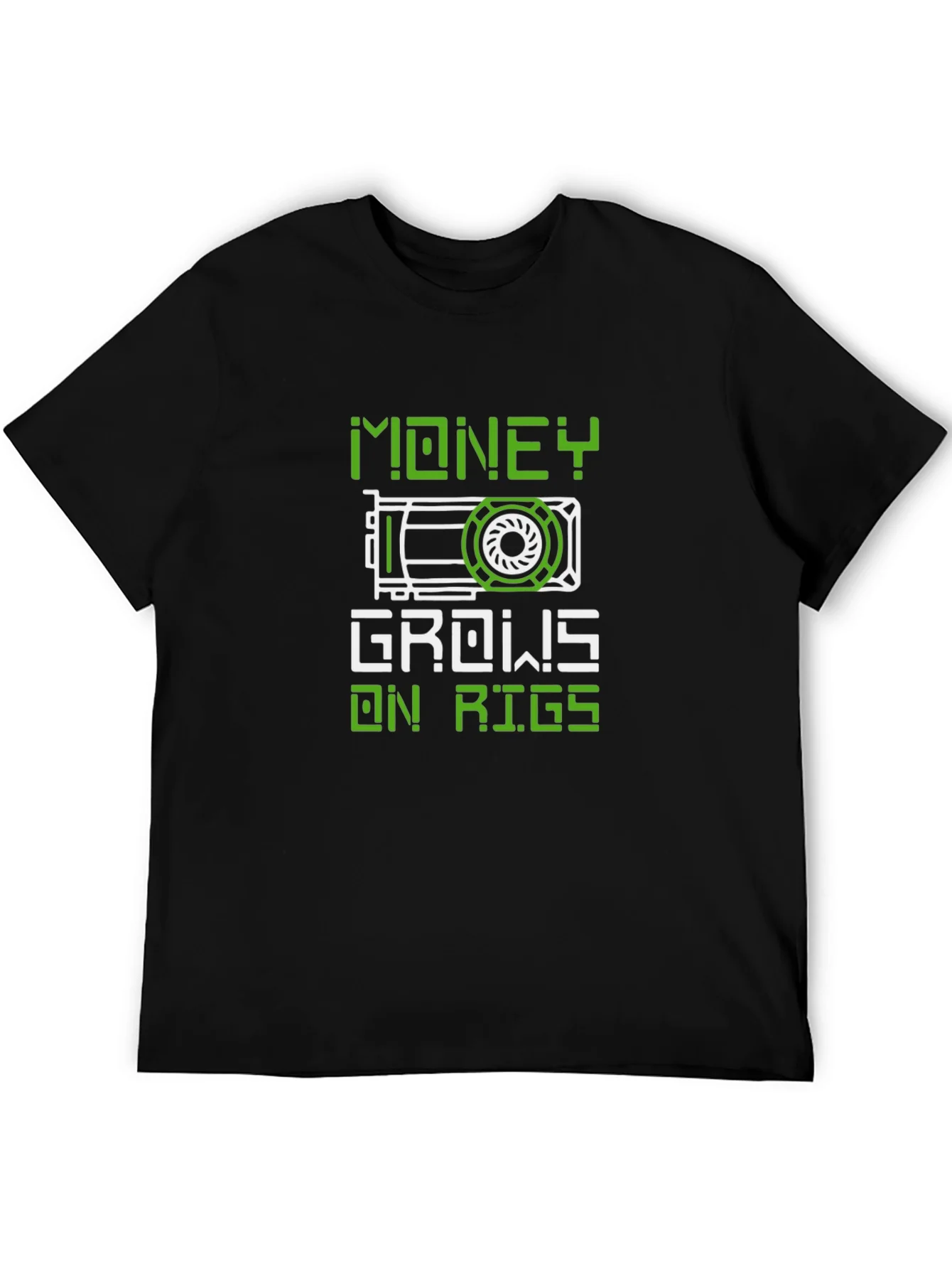Crypto Mining T-Shirt: Money Grows On Rigs - Black