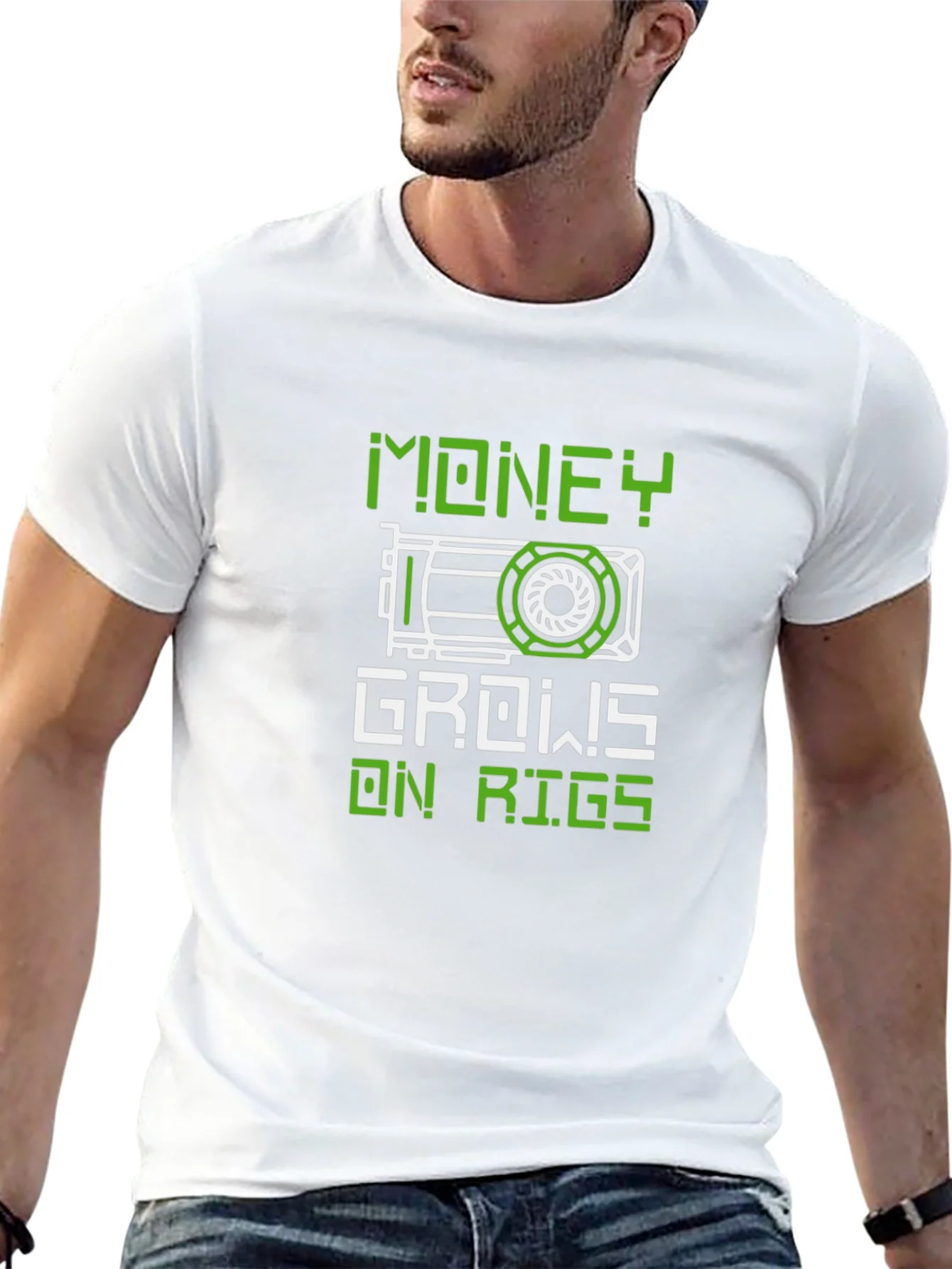 Crypto Mining T-Shirt: Money Grows On Rigs - Black