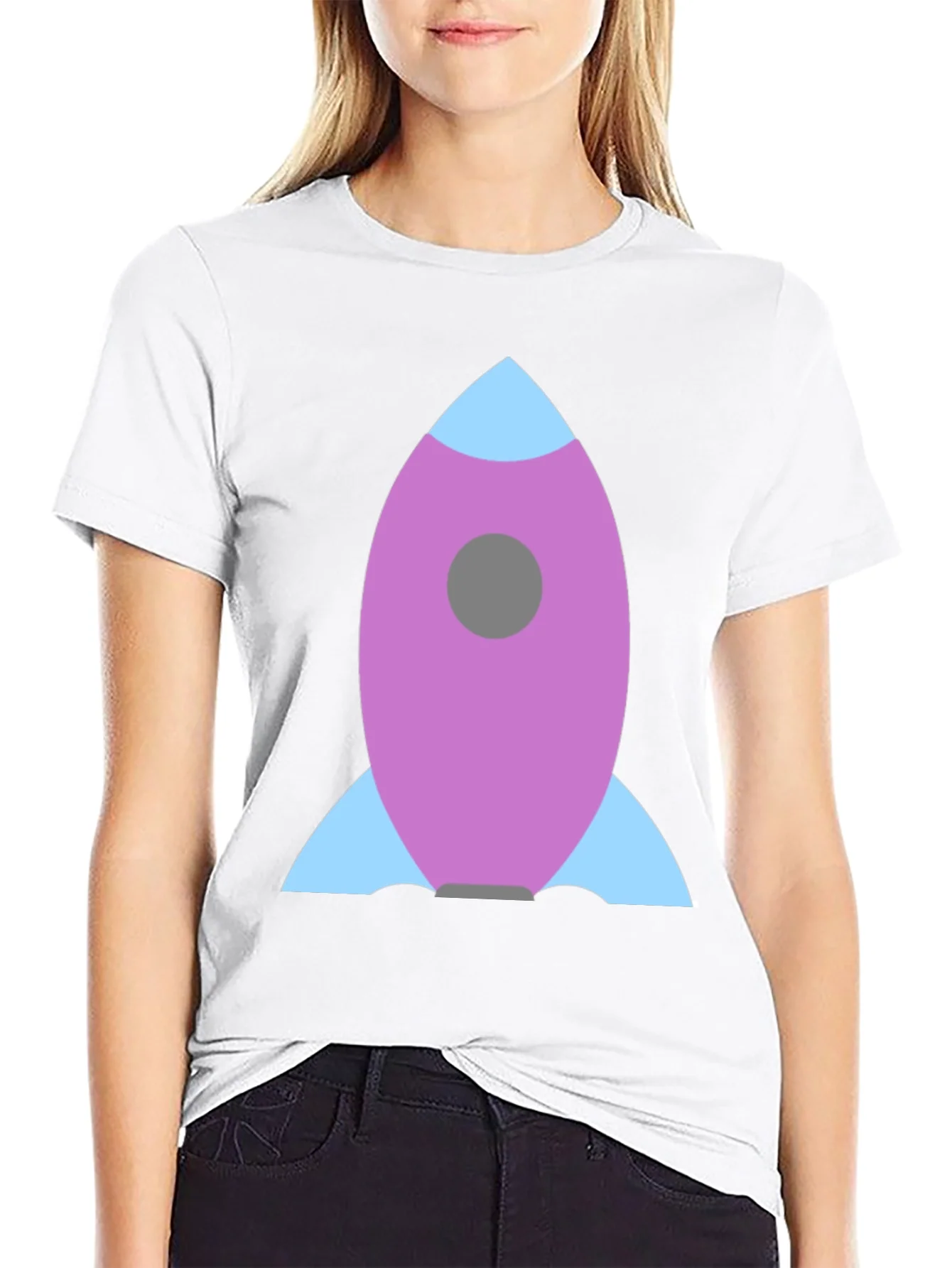 Rocket Graphic Black Tee - Blast Off in Style!