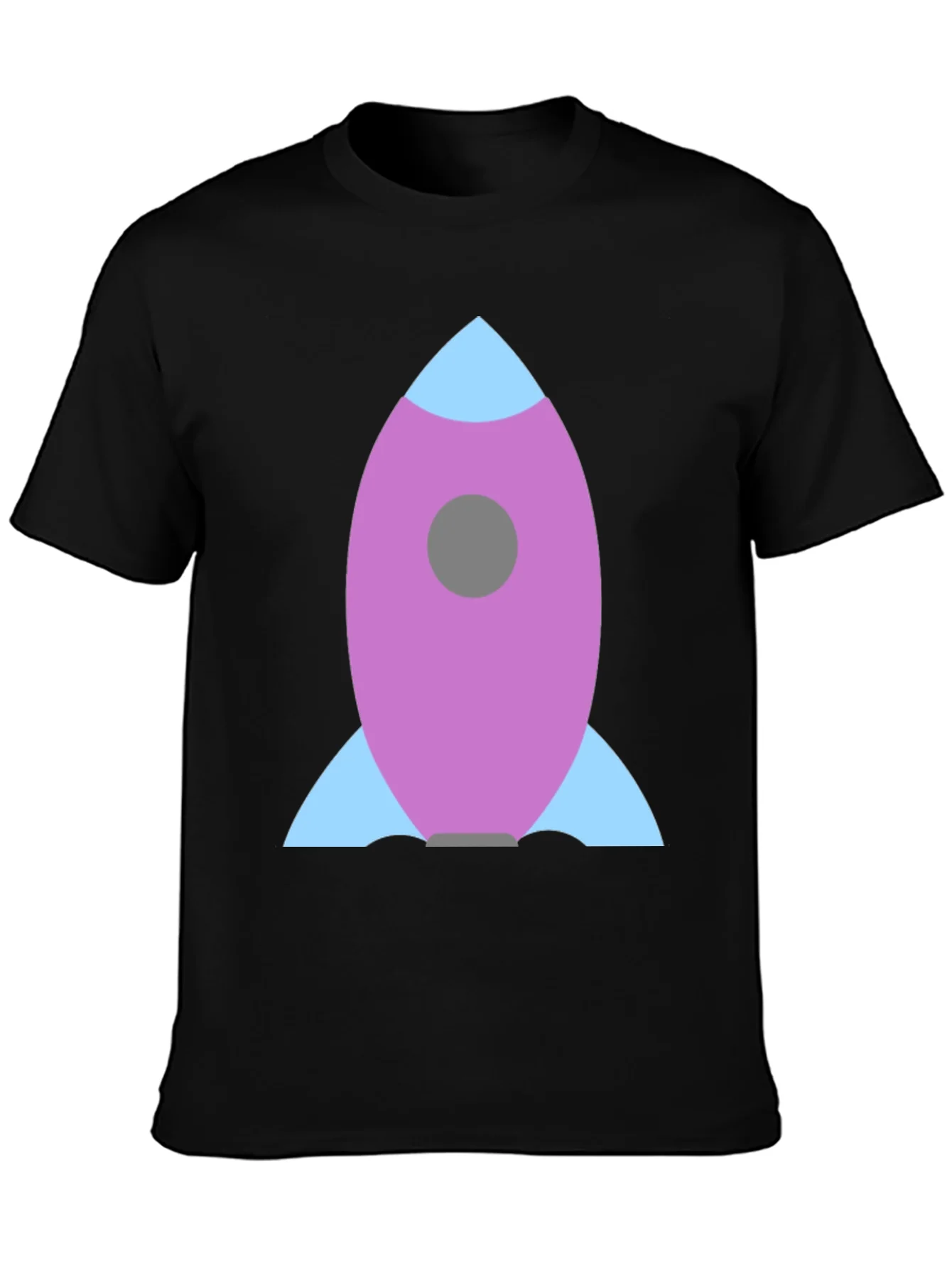 Rocket Graphic Black Tee - Blast Off in Style!