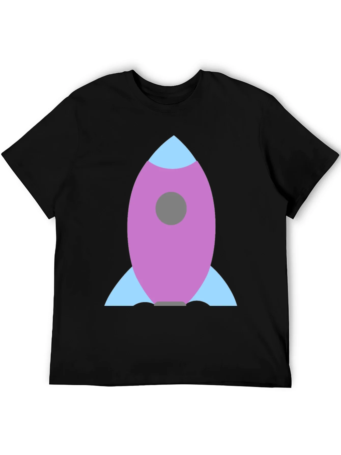 Rocket Graphic Black Tee - Blast Off in Style!