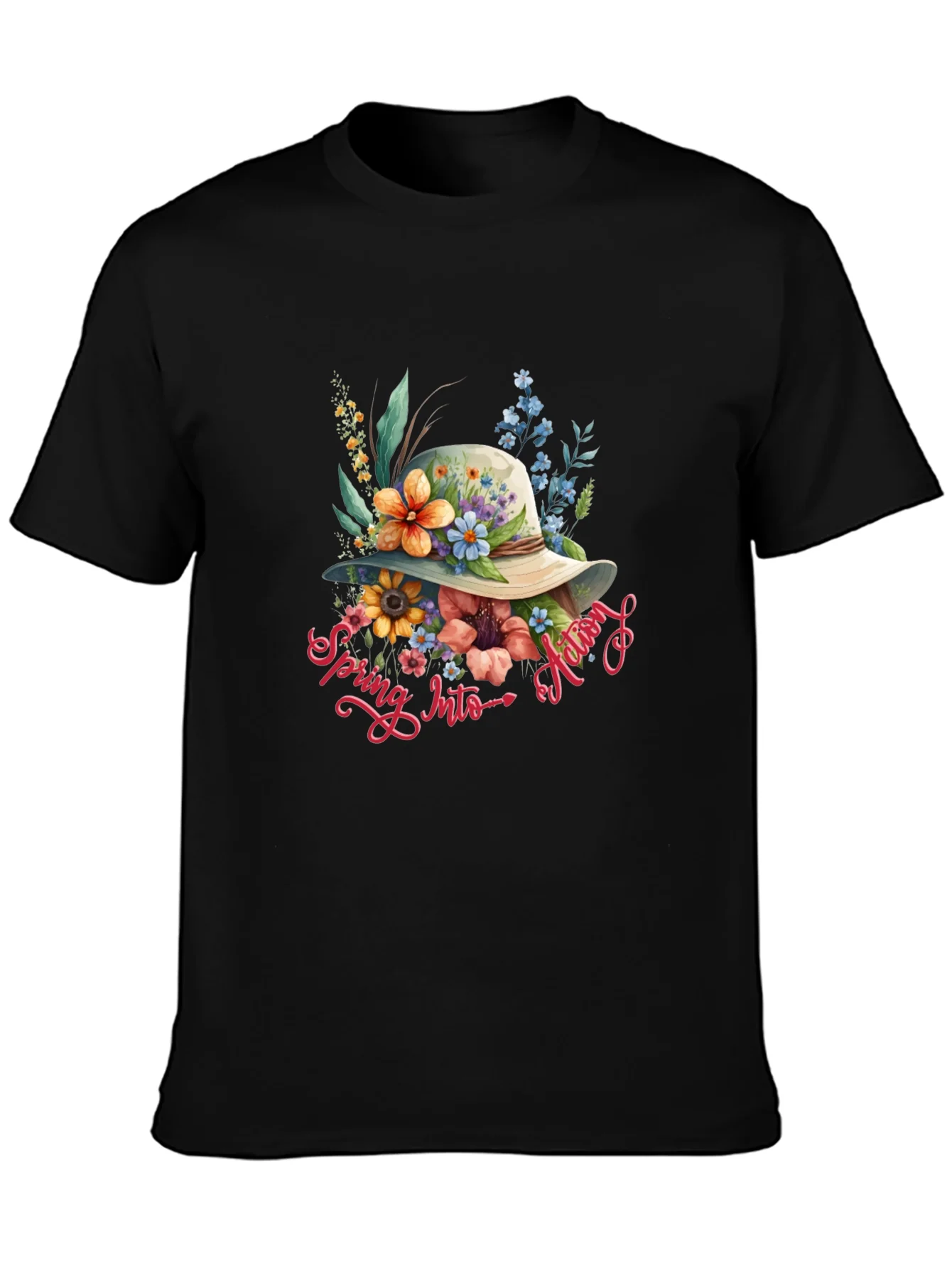 Floral Spring Into Autumn Graphic T-Shirt