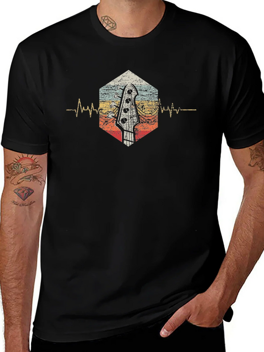 Vintage Guitar Heartbeat Graphic Tee