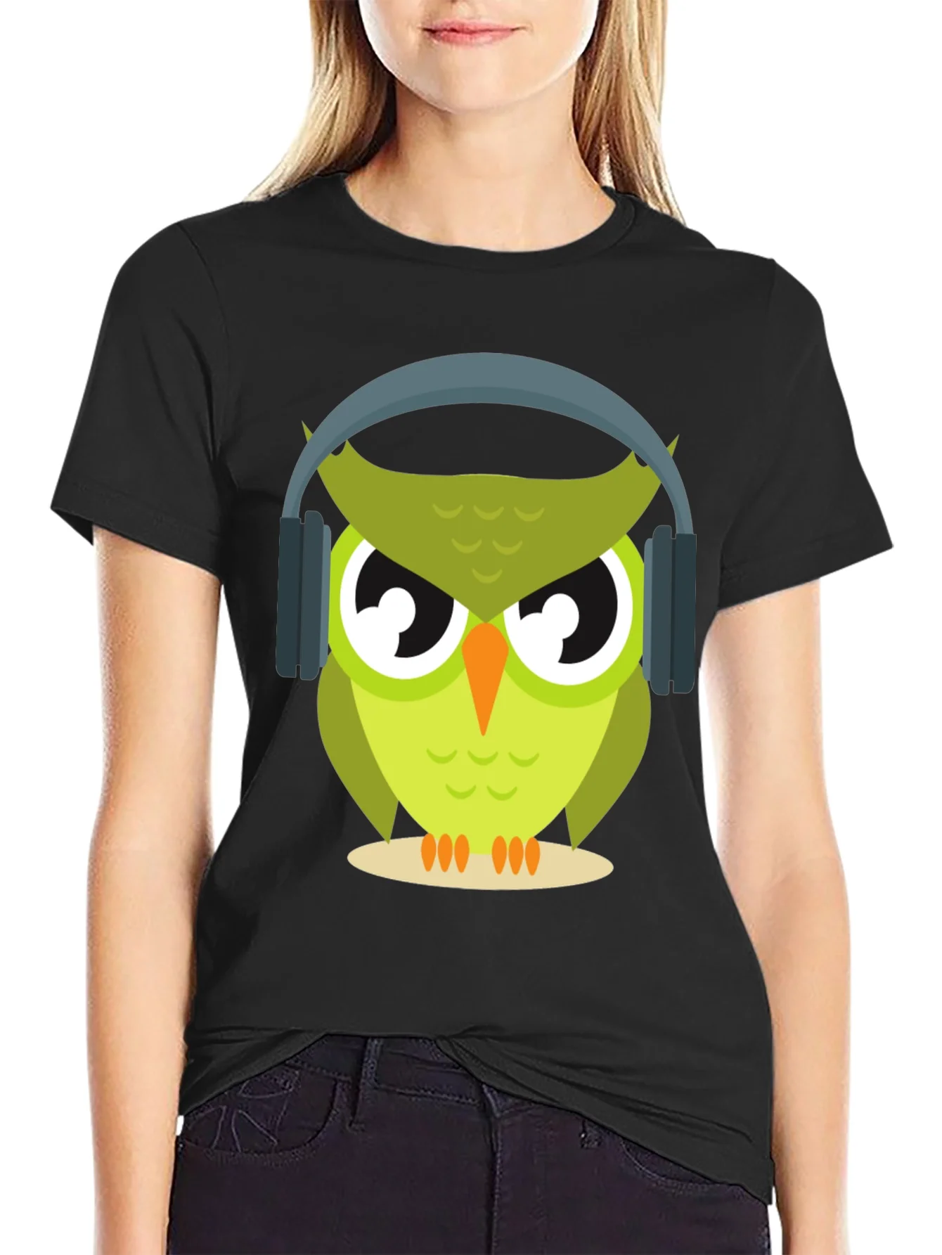 Owl with Headphones Graphic Tee - Cool & Trendy