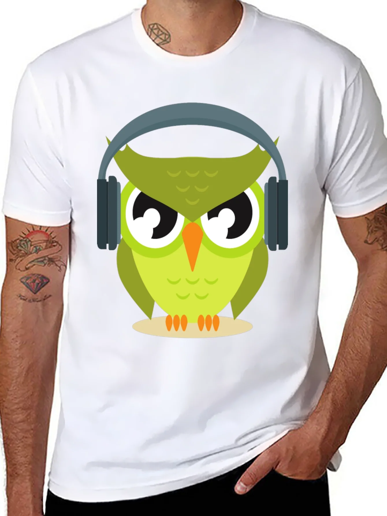 Owl with Headphones Graphic Tee - Cool & Trendy