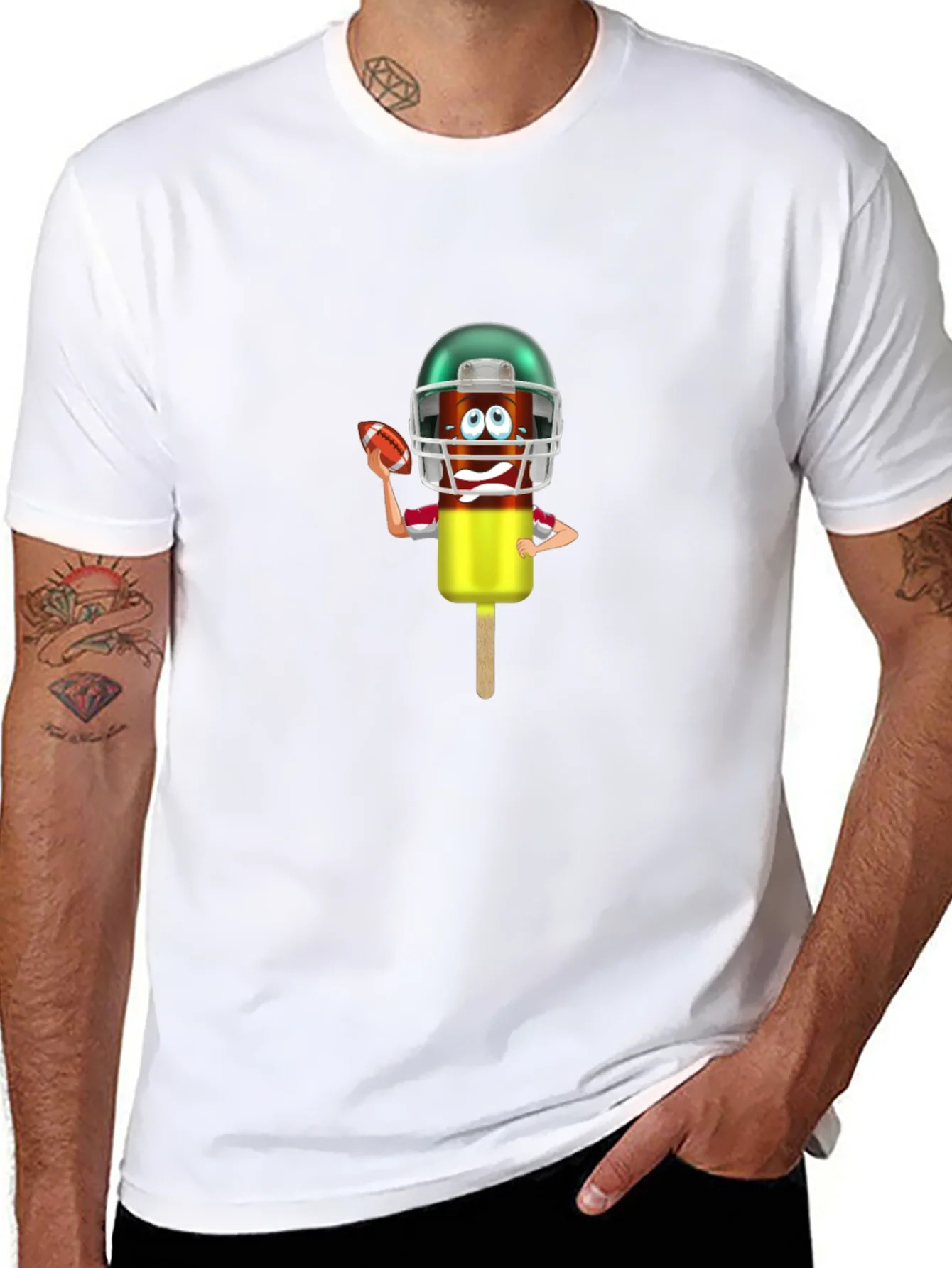 Football Ice Cream Character Graphic T-Shirt