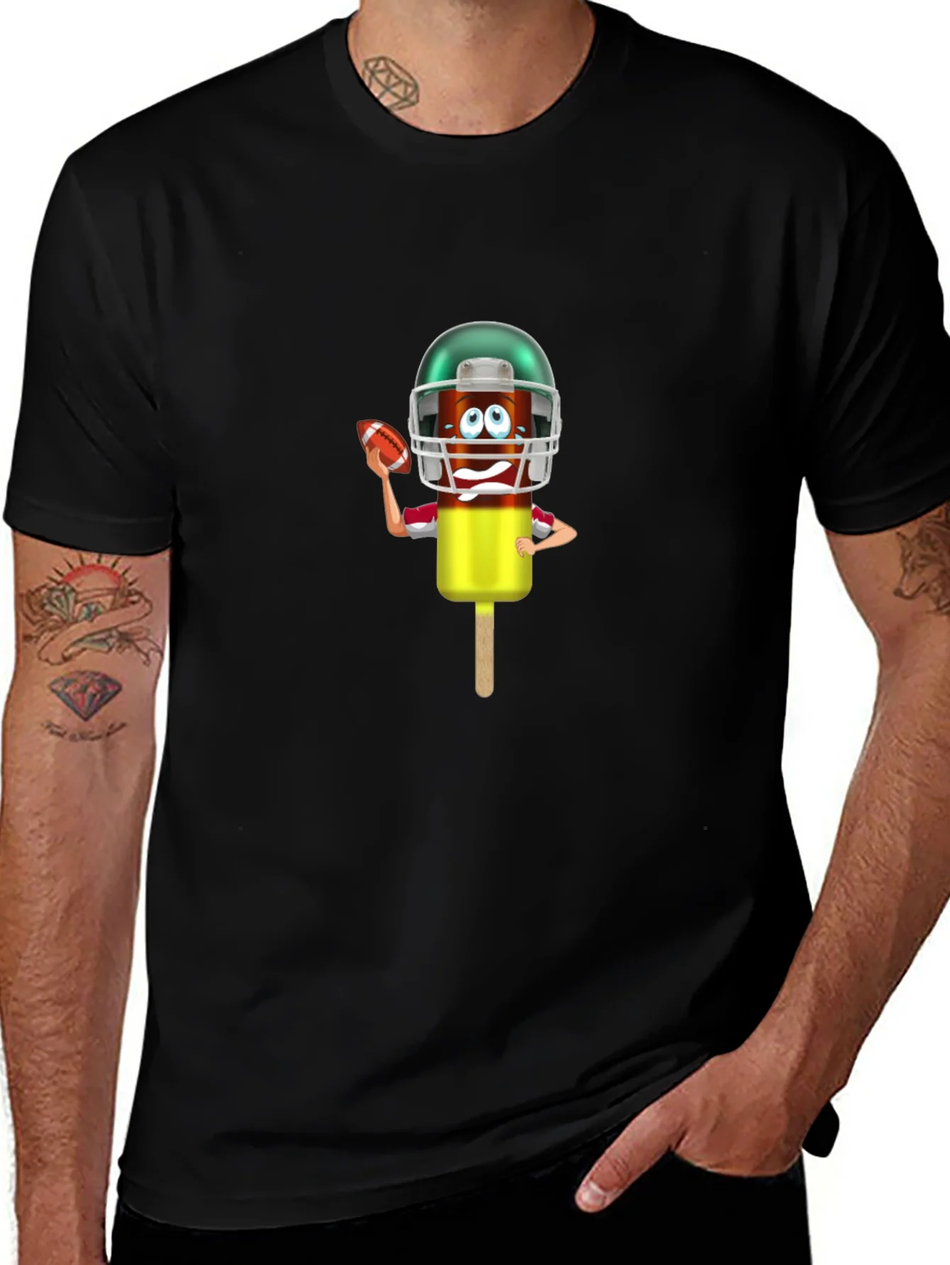 Football Ice Cream Character Graphic T-Shirt