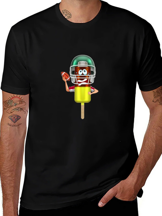 Football Ice Cream Character Graphic T-Shirt