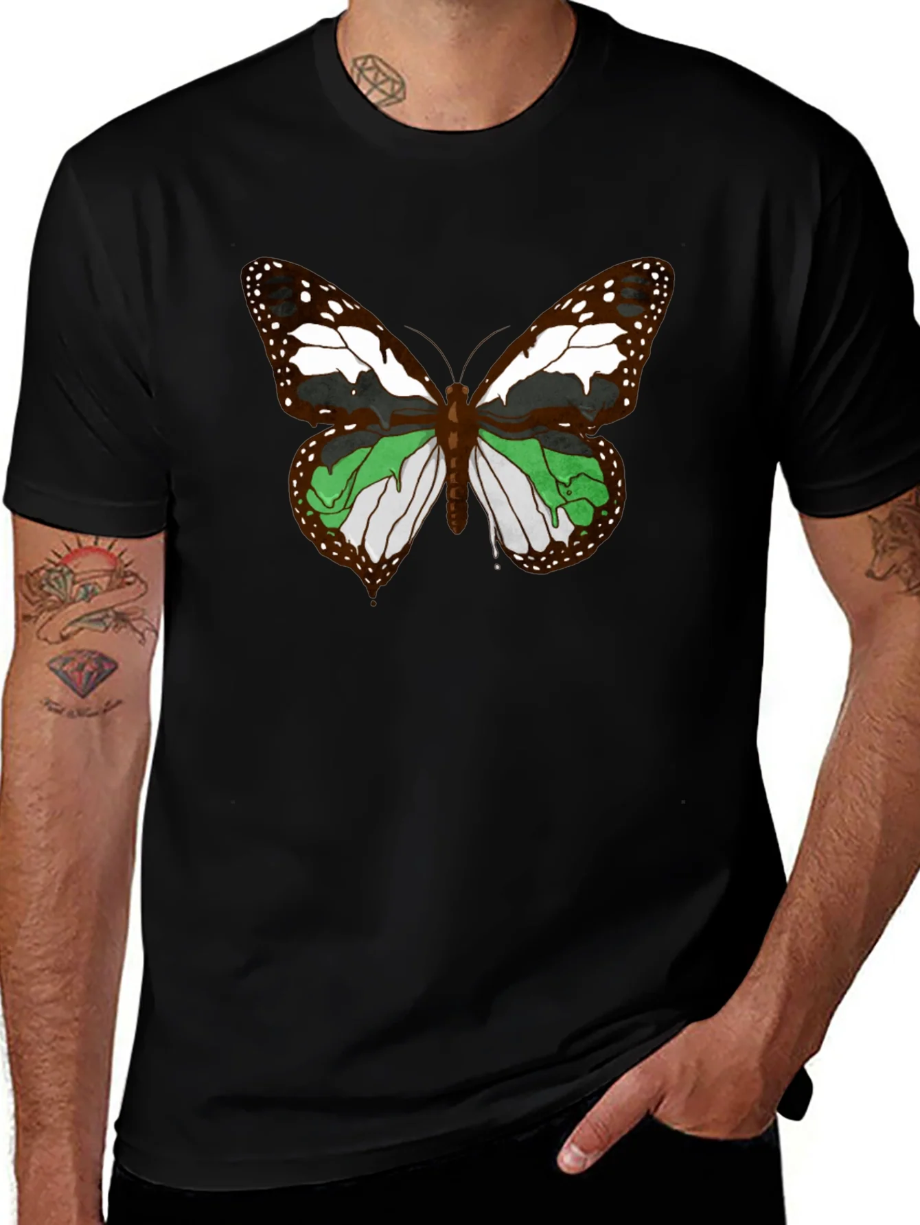 Butterfly Graphic T-Shirt - Black Cotton Tee