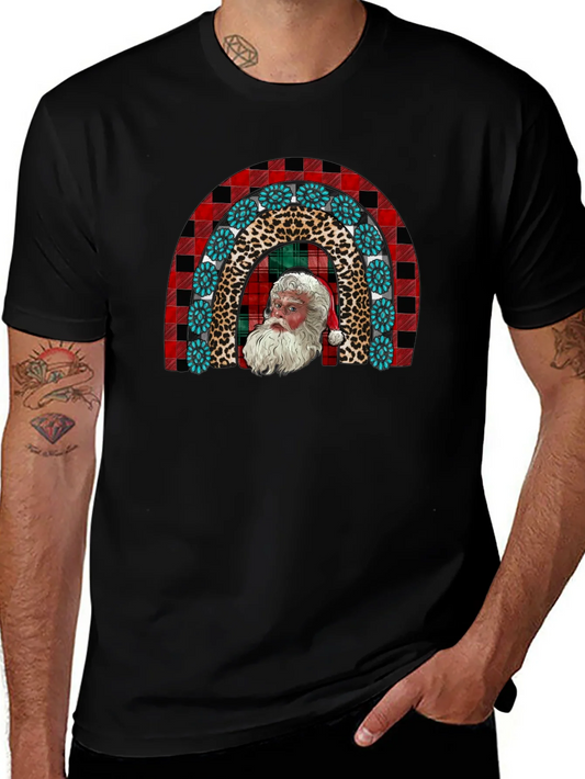 Santa Rainbow Graphic Tee - Holiday Cheer
