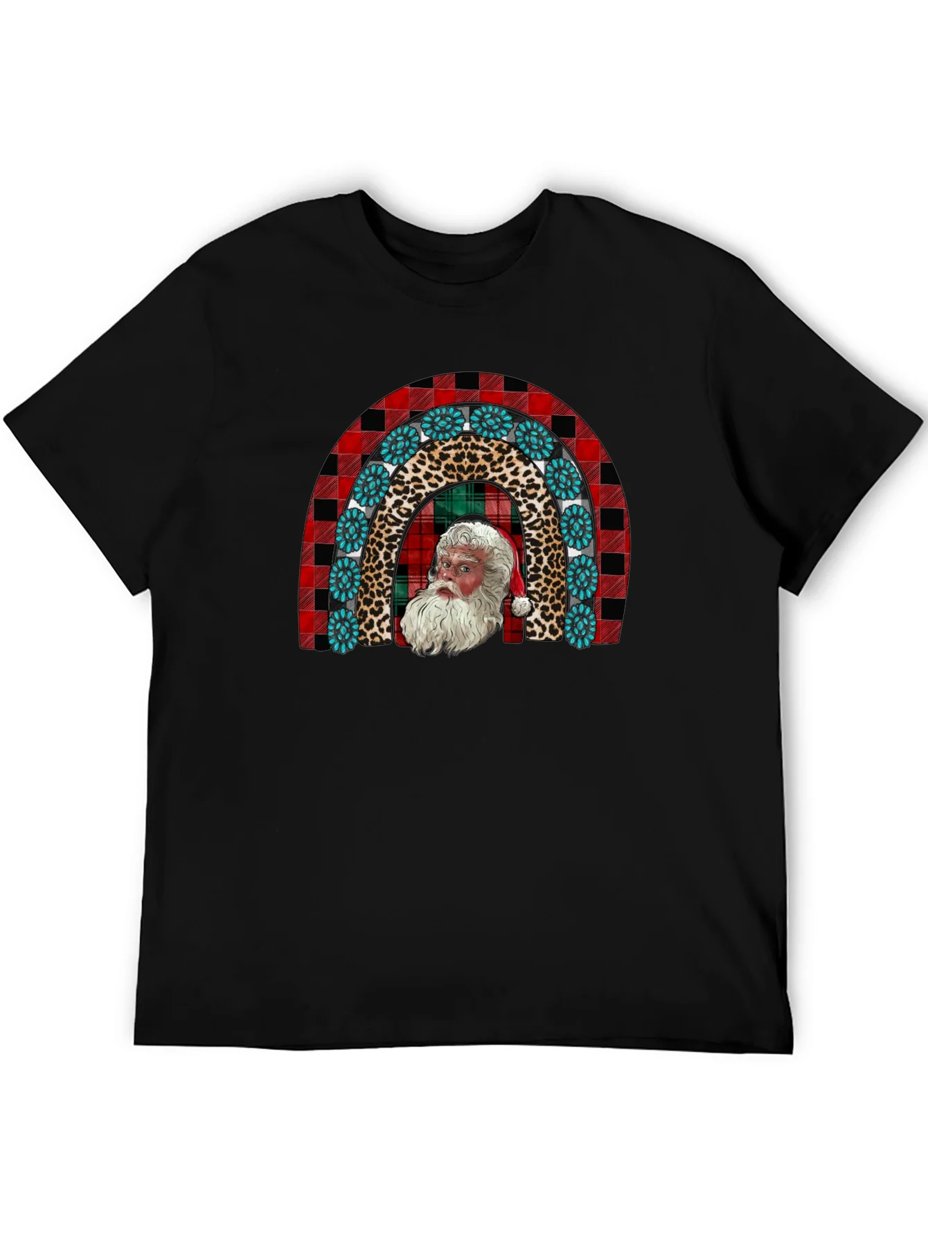Santa Rainbow Graphic Tee - Holiday Cheer