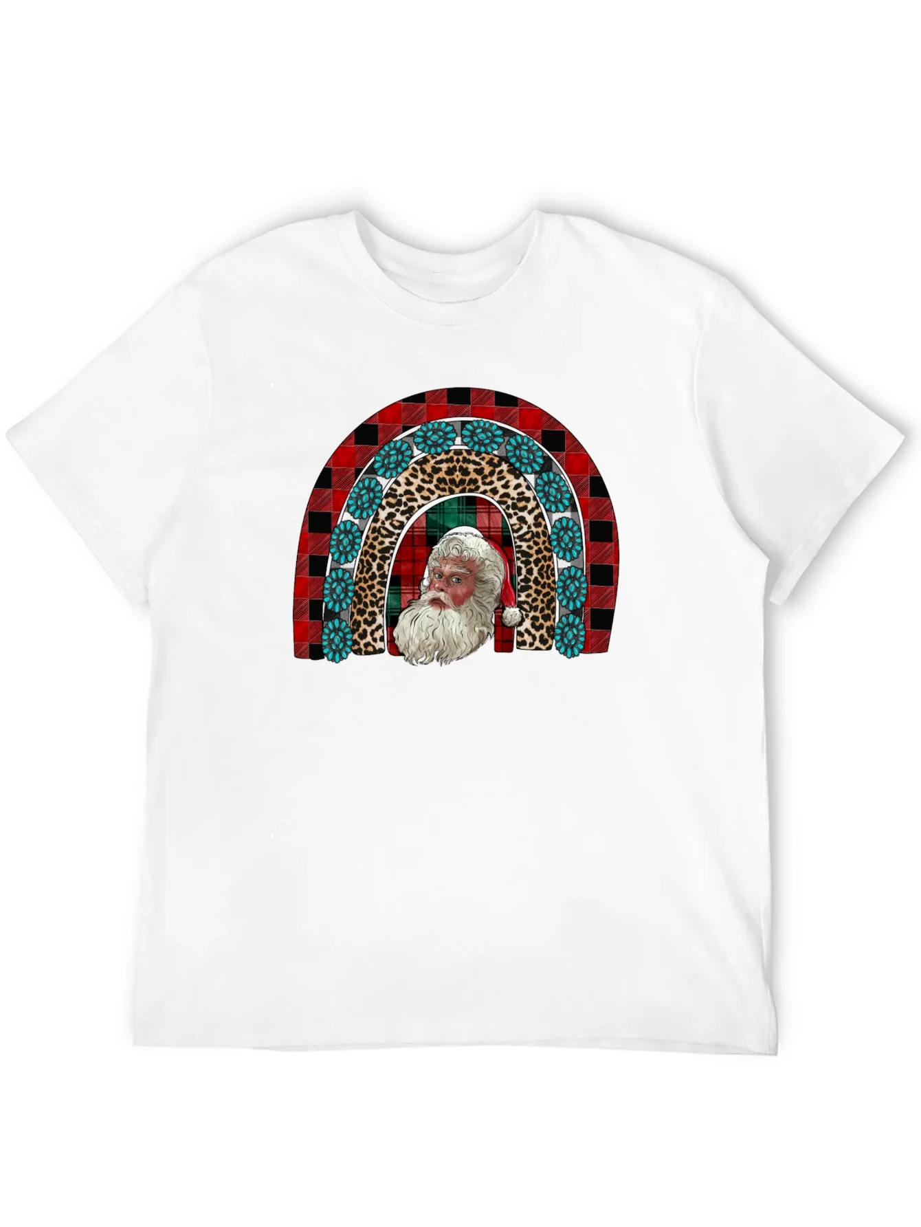 Santa Rainbow Graphic Tee - Holiday Cheer