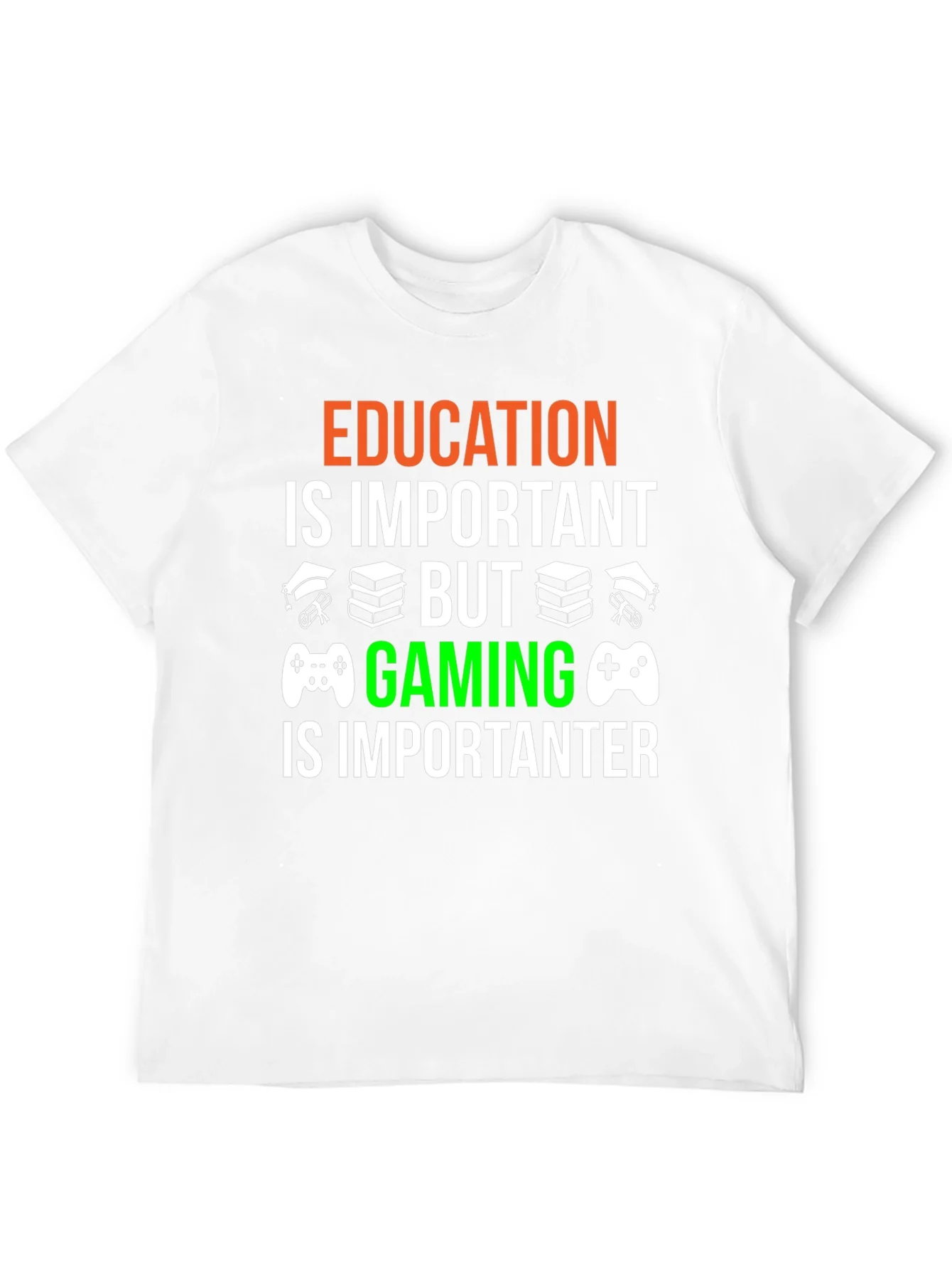 Education vs. Gaming Graphic T-Shirt