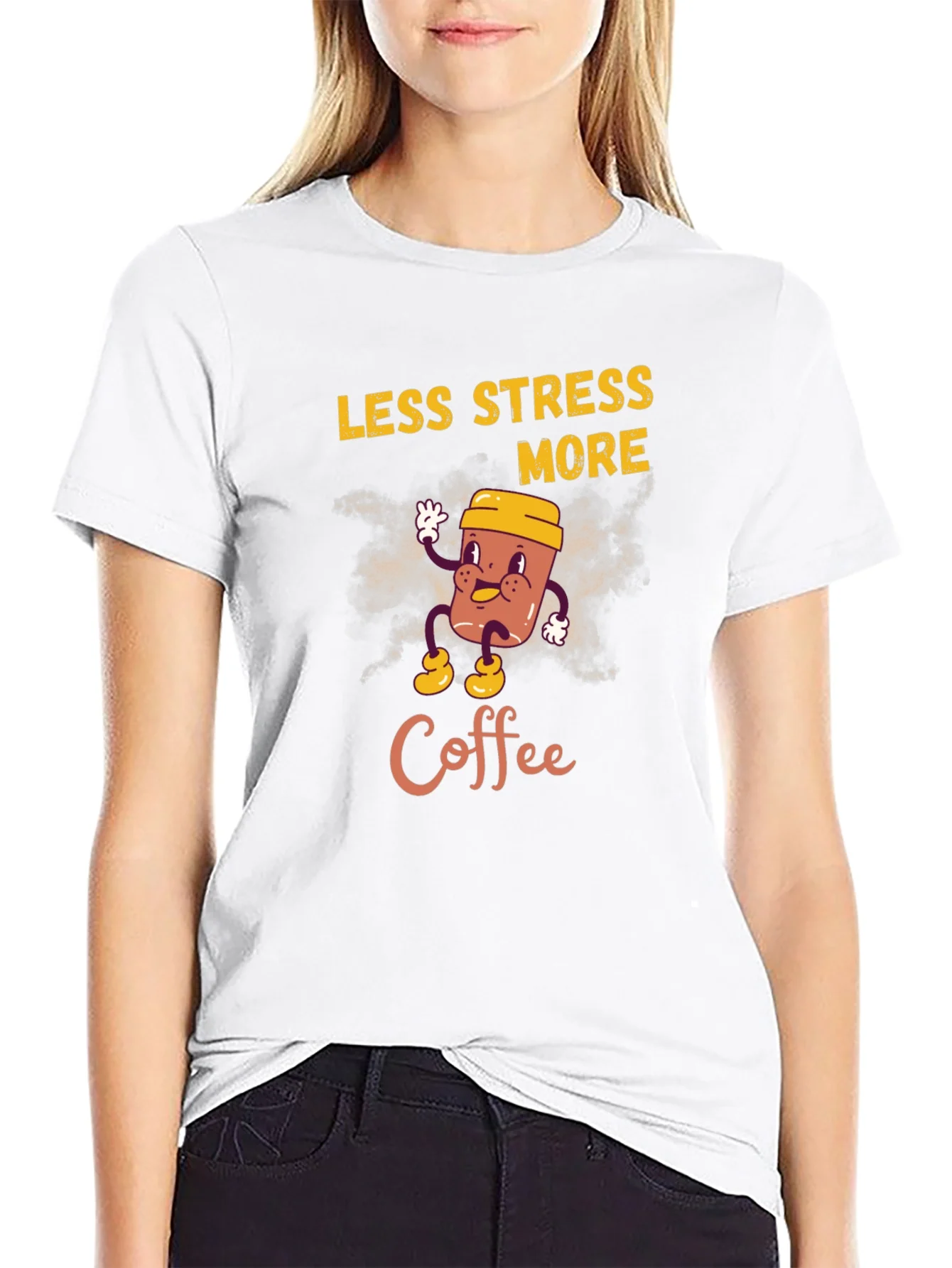 Less Stress More Coffee Graphic T-Shirt