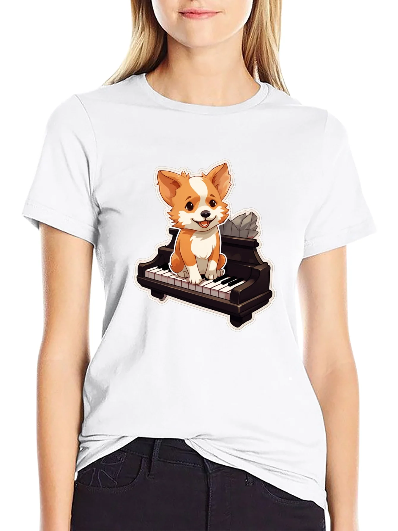 Dog Playing Piano T-Shirt