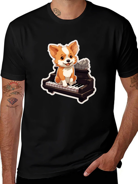 Dog Playing Piano T-Shirt