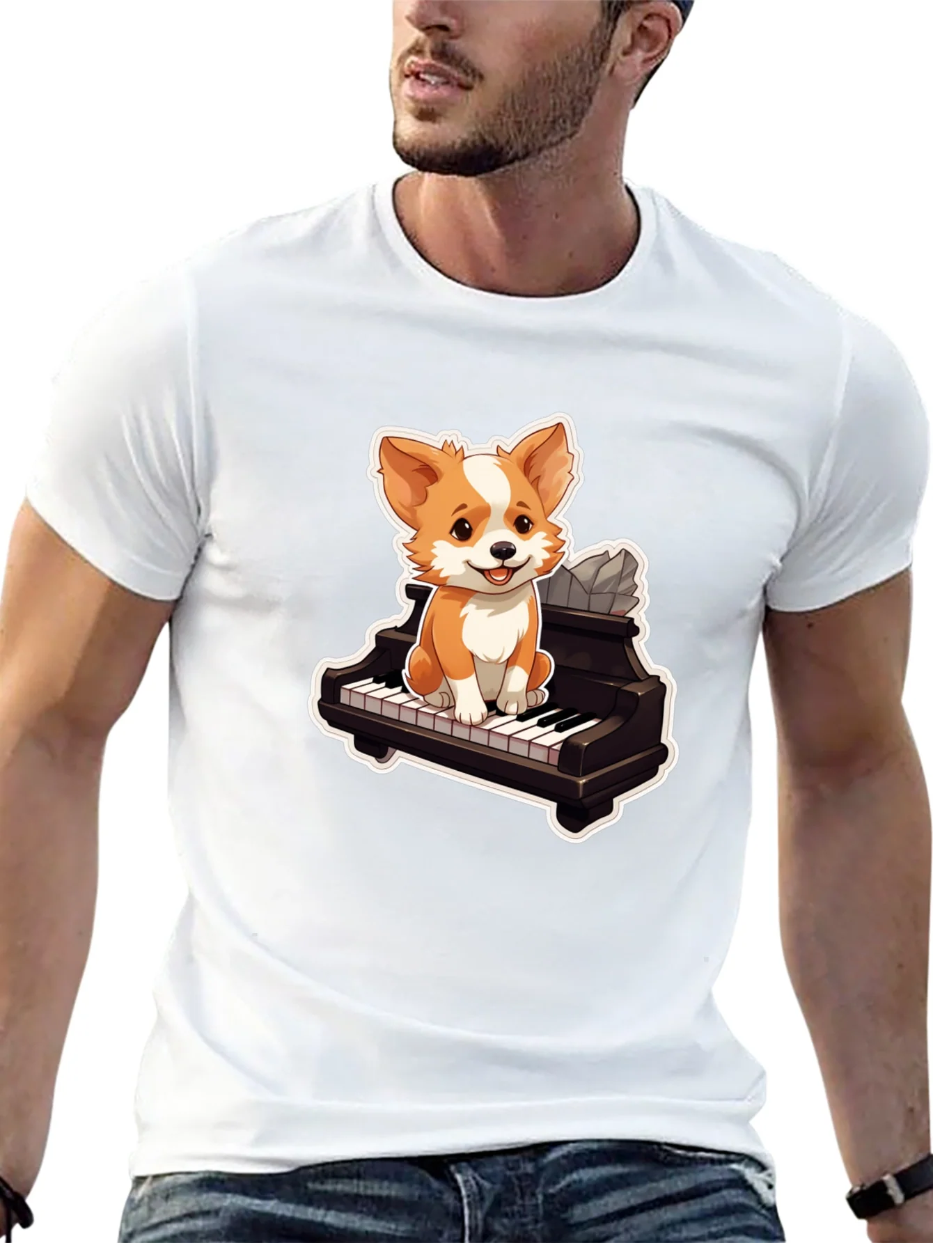 Dog Playing Piano T-Shirt