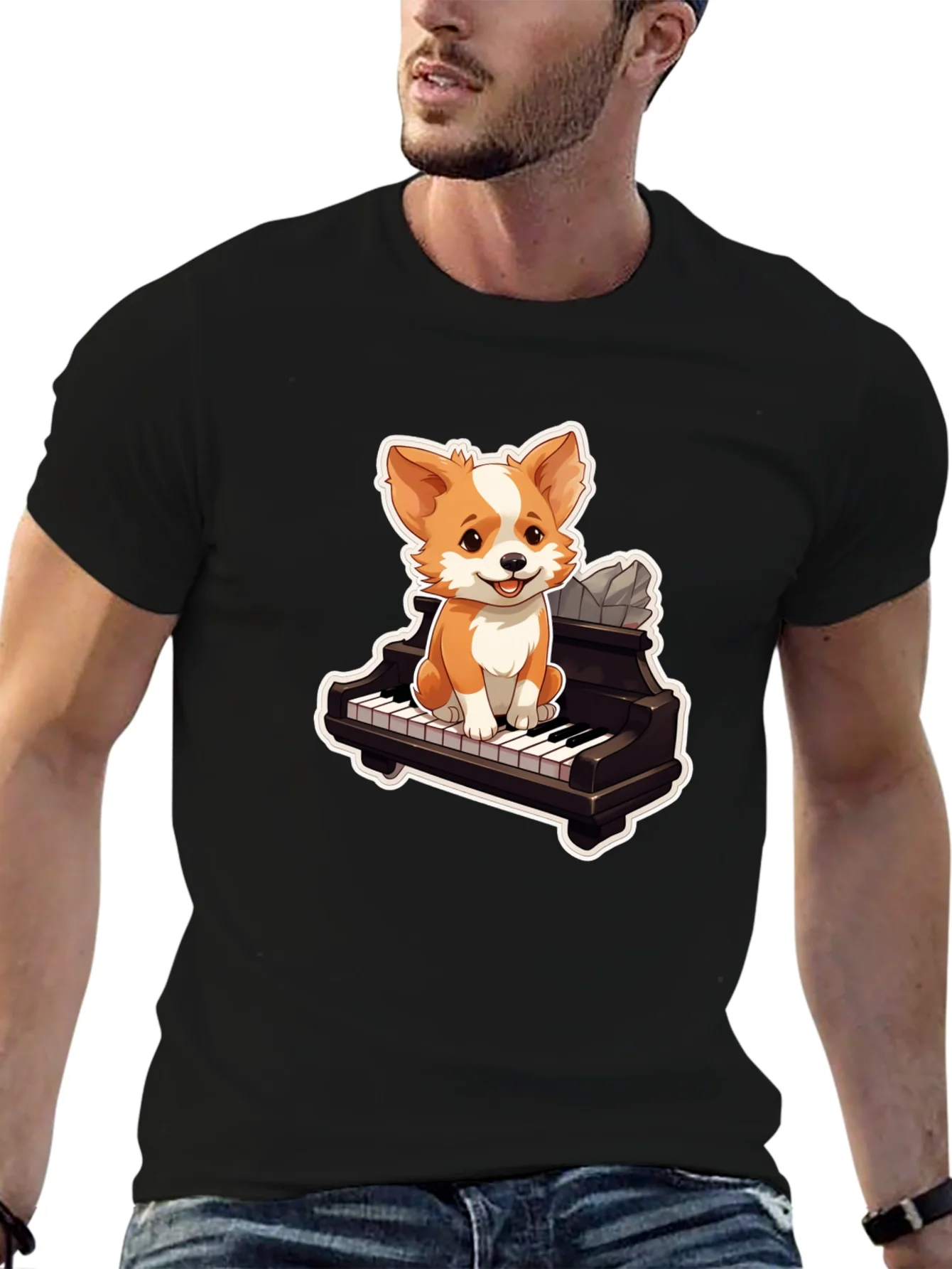 Dog Playing Piano T-Shirt