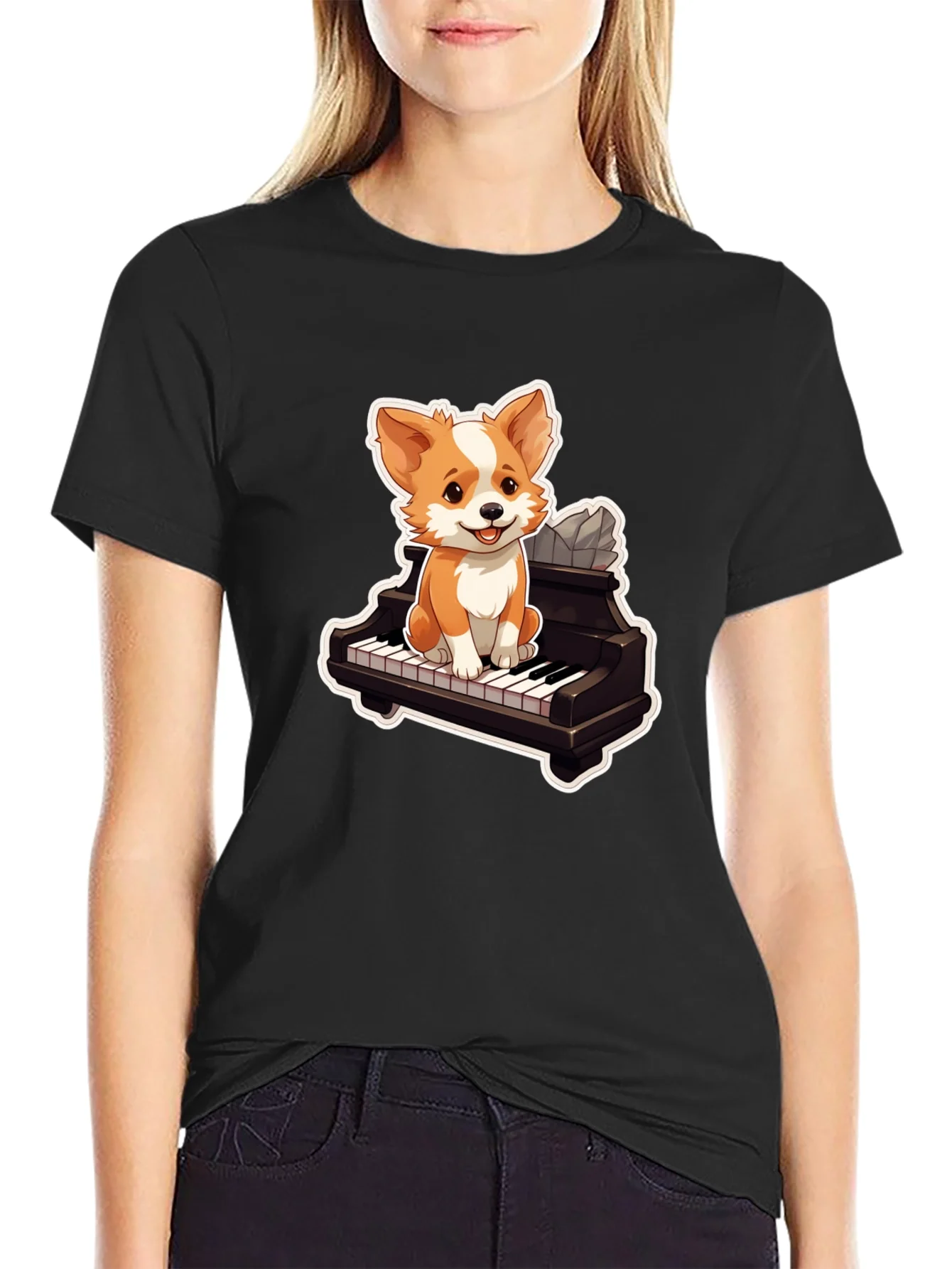 Dog Playing Piano T-Shirt