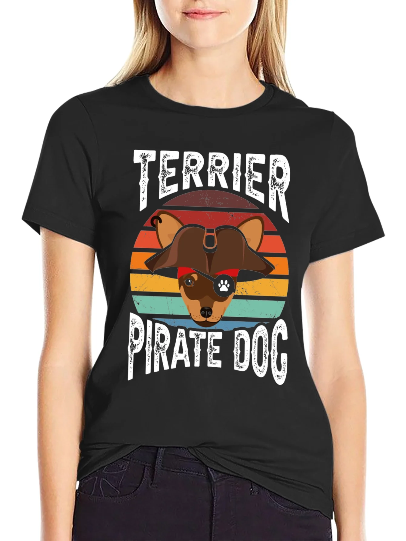 Terrier Pirate Dog Graphic T-Shirt