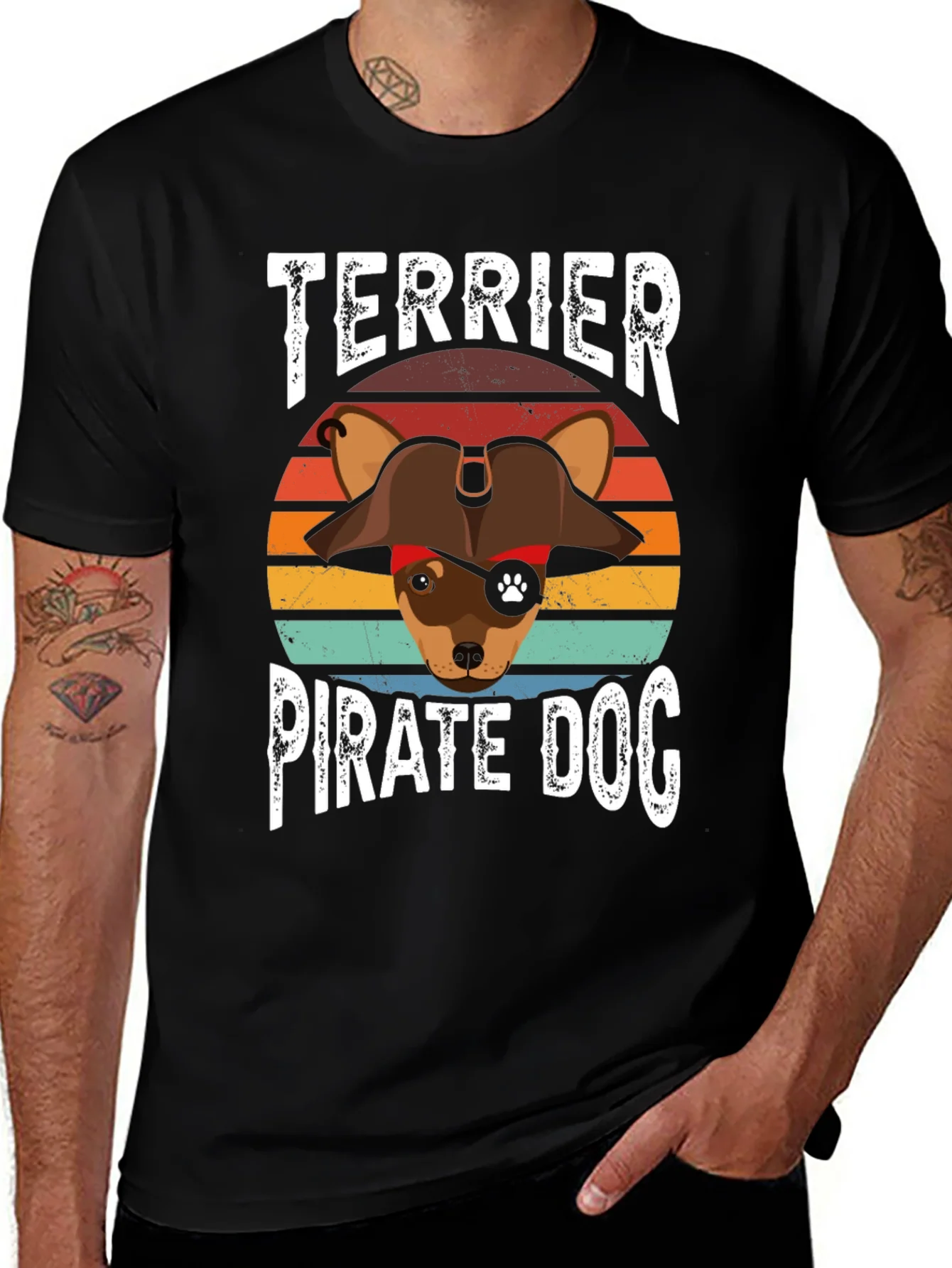 Terrier Pirate Dog Graphic T-Shirt