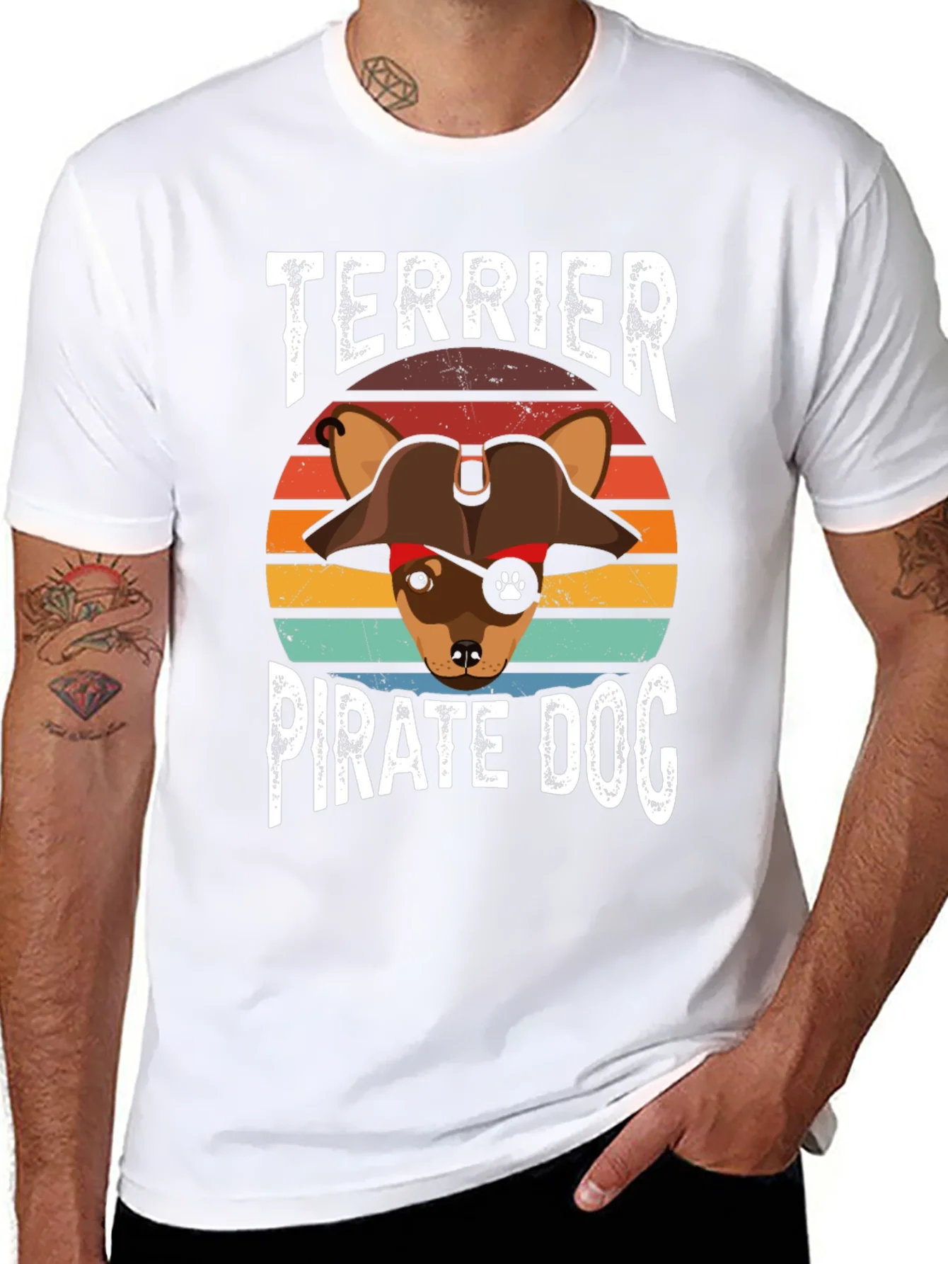 Terrier Pirate Dog Graphic T-Shirt