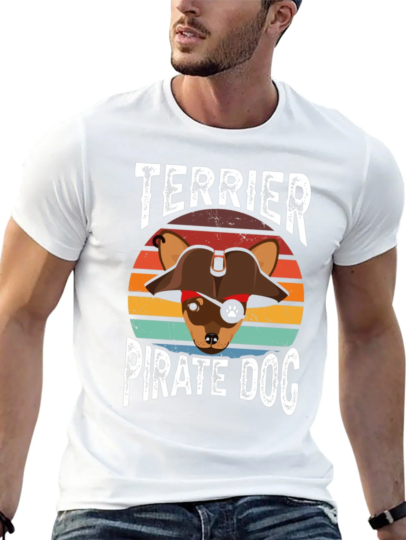 Terrier Pirate Dog Graphic T-Shirt