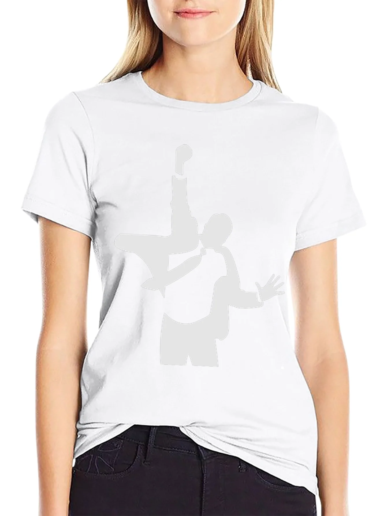 Black T-Shirt with Unique Silhouette Design