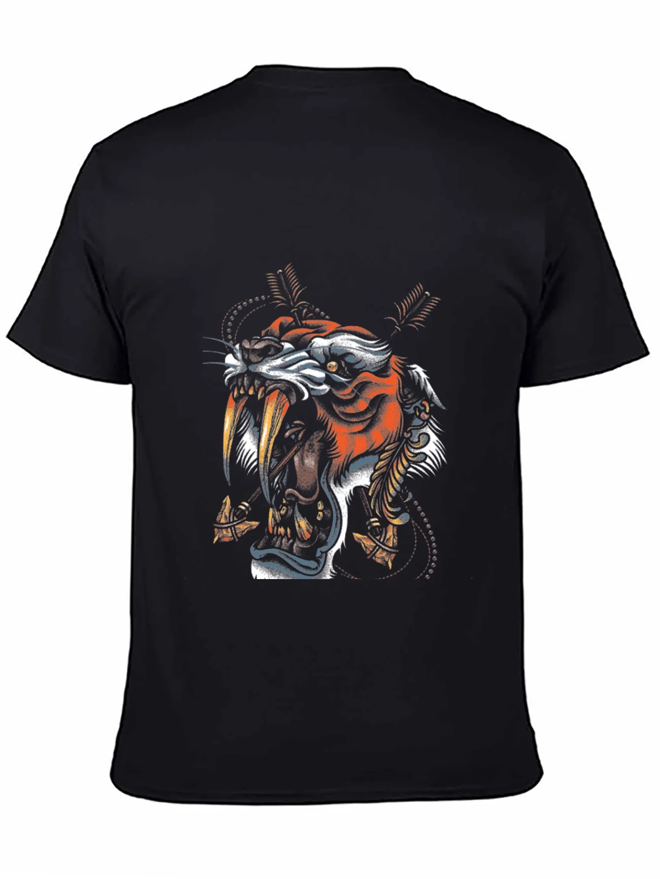 Tiger Graphic Print Black T-Shirt