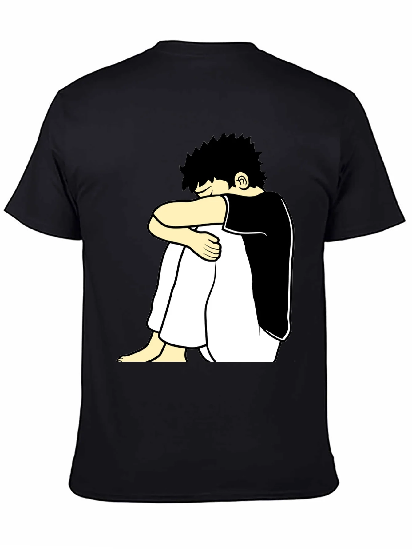Black T-Shirt with Cartoon Graphic