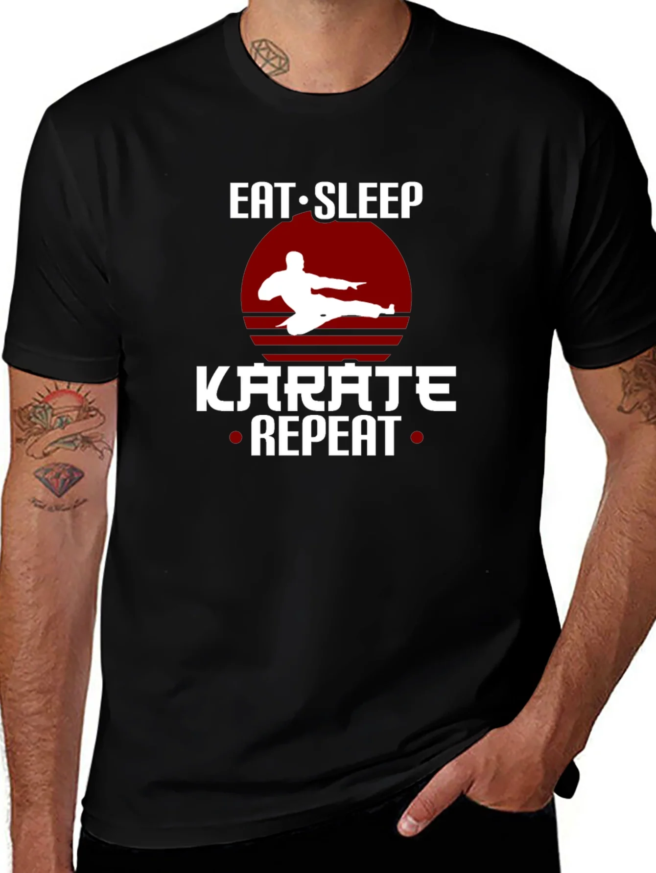 Eat Sleep Karate Repeat T-Shirt Martial Arts Tee