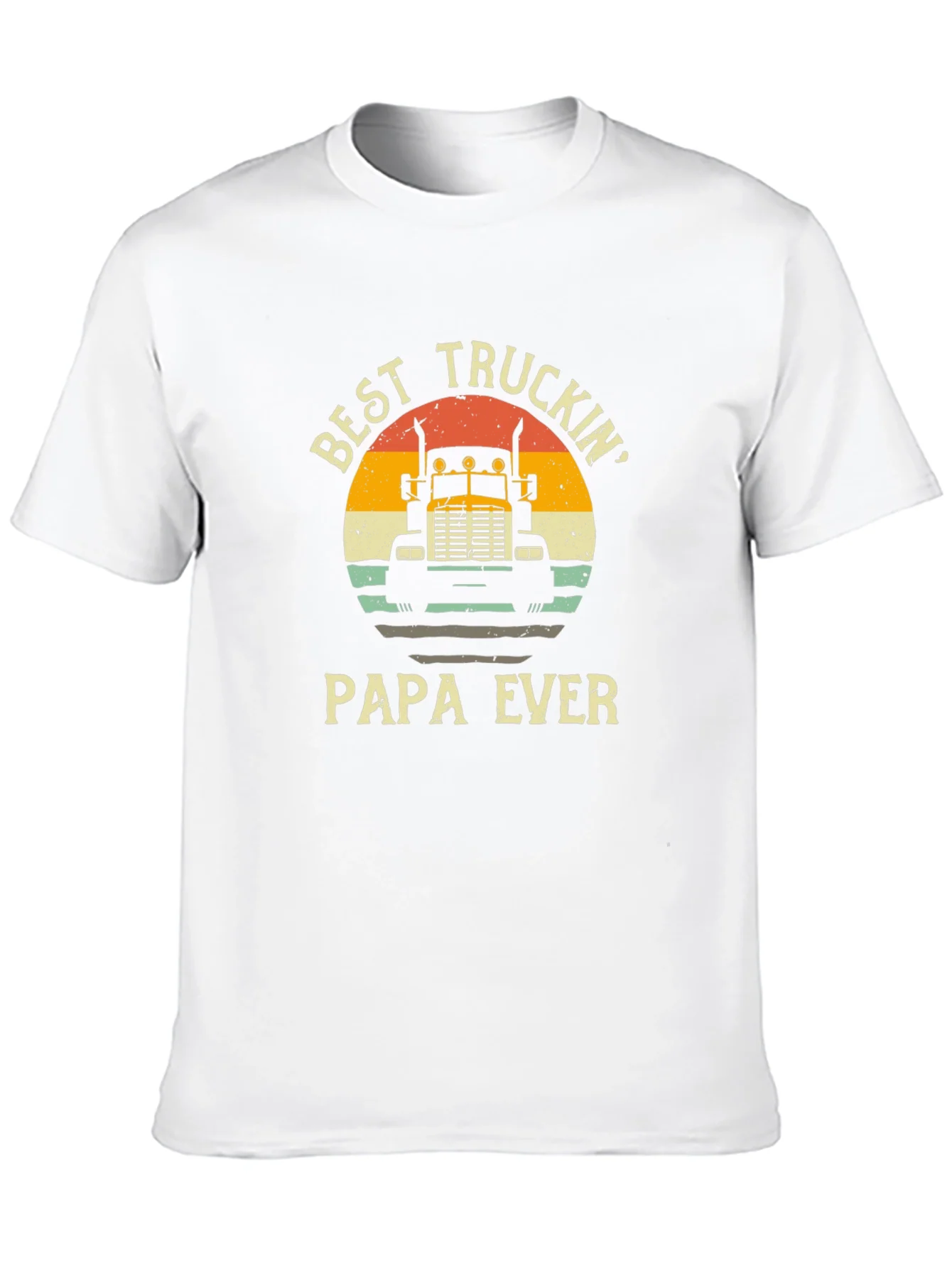 Best Truckin Papa Ever Black T-Shirt