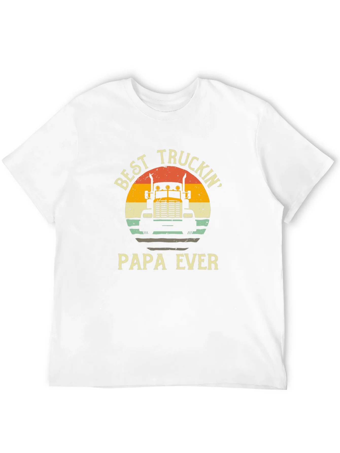 Best Truckin Papa Ever Black T-Shirt