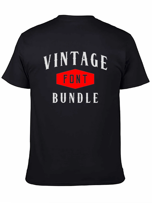 Vintage Font Bundle Graphic Tee - Classic Design