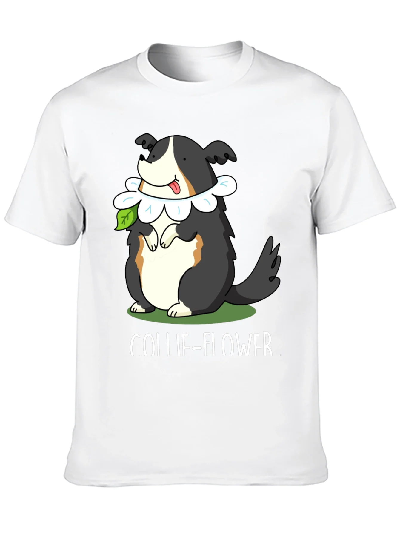 Collie-Flower T-Shirt: Dog & Flower Pun