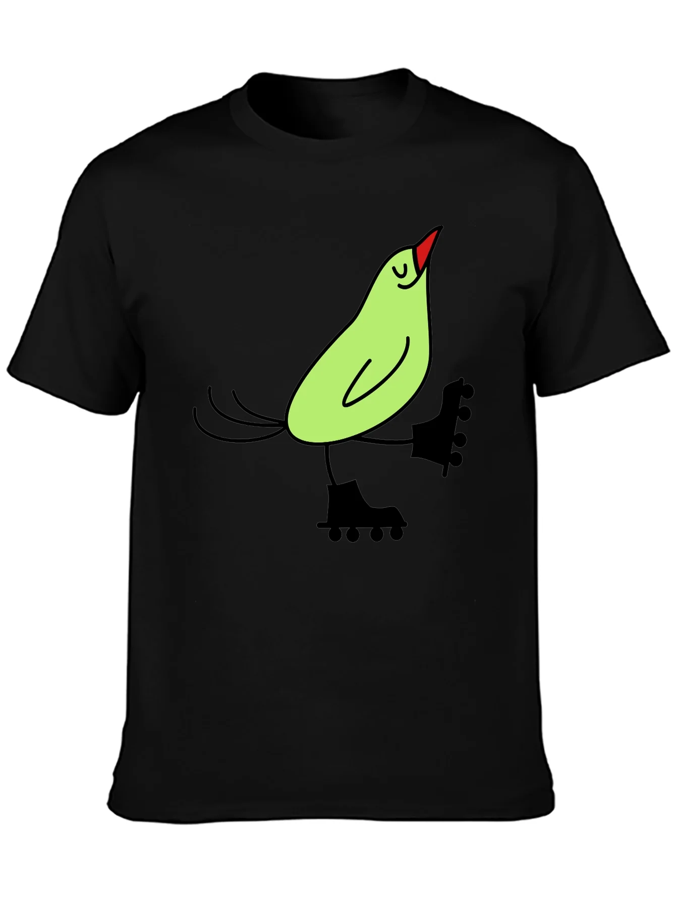 Whimsical Bird on Skates Graphic Tee