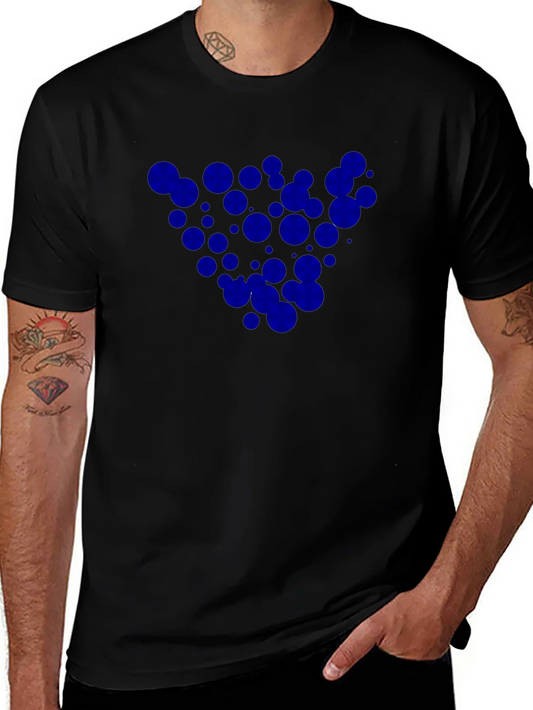 Black T-Shirt with Blue Circle Design