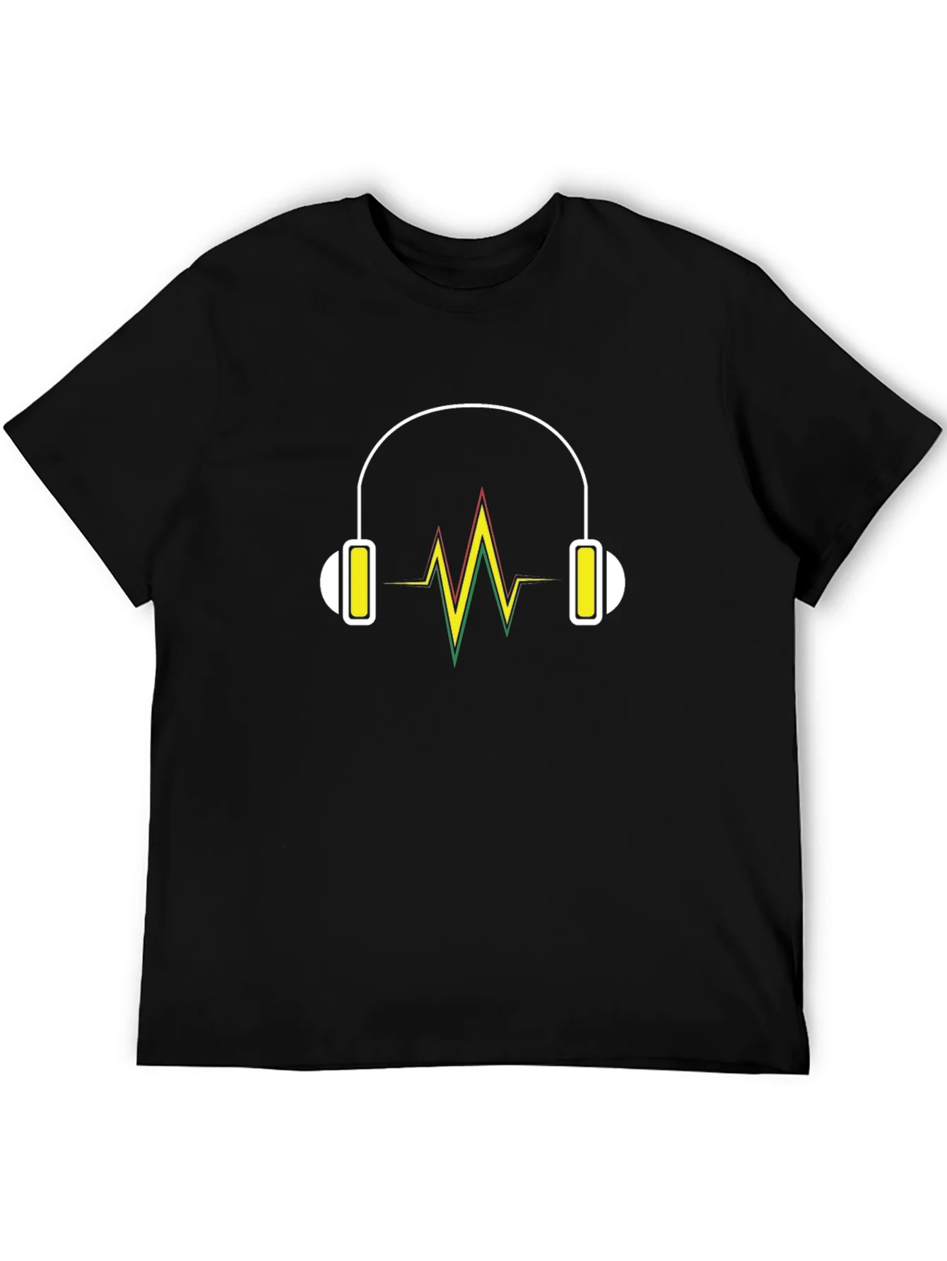 Headphone Vibe Tee - Black Cotton Comfort