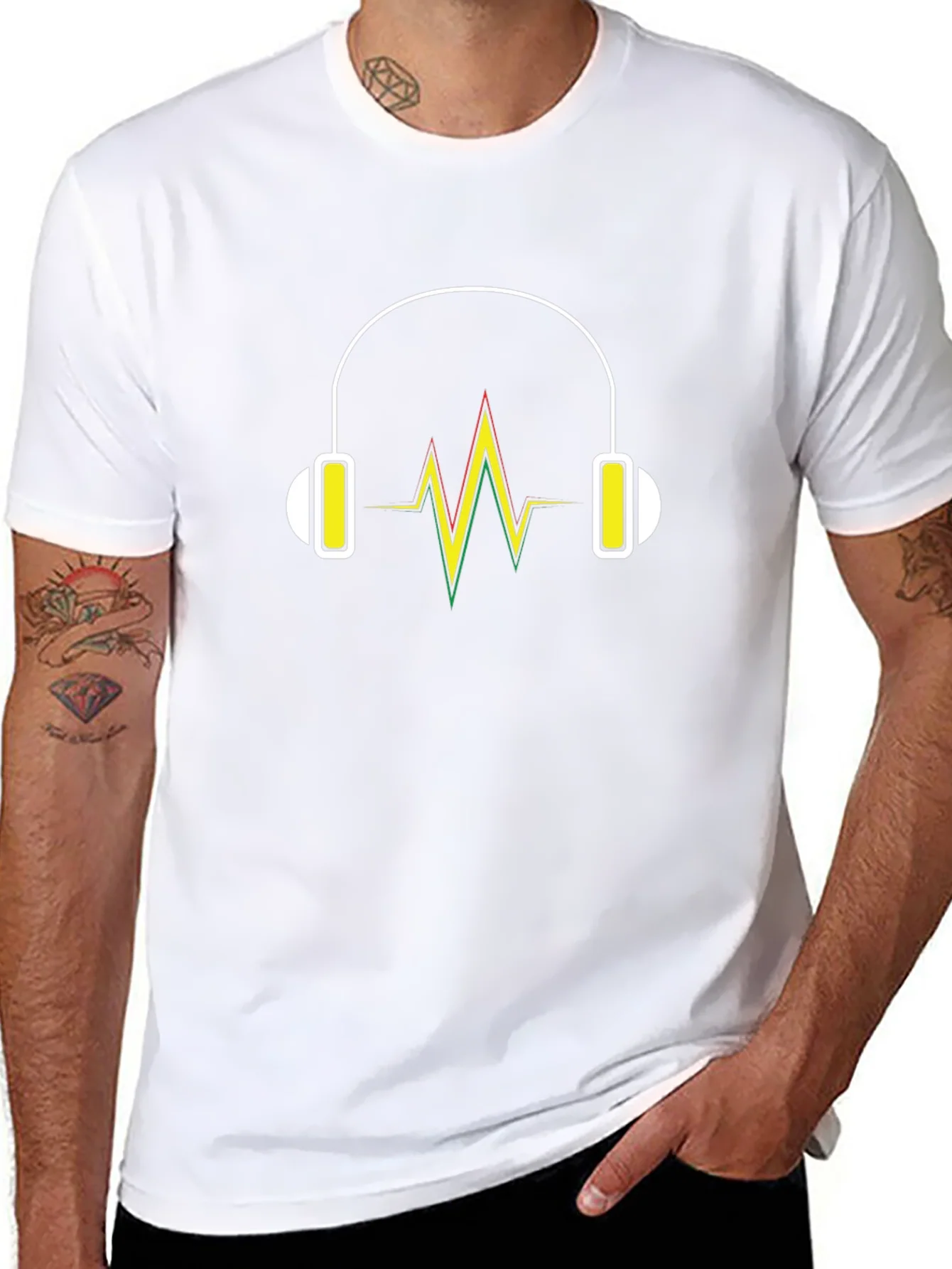 Headphone Vibe Tee - Black Cotton Comfort