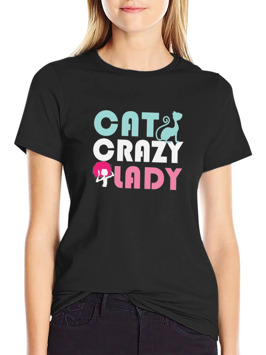 Cat Crazy Lady Graphic T-Shirt