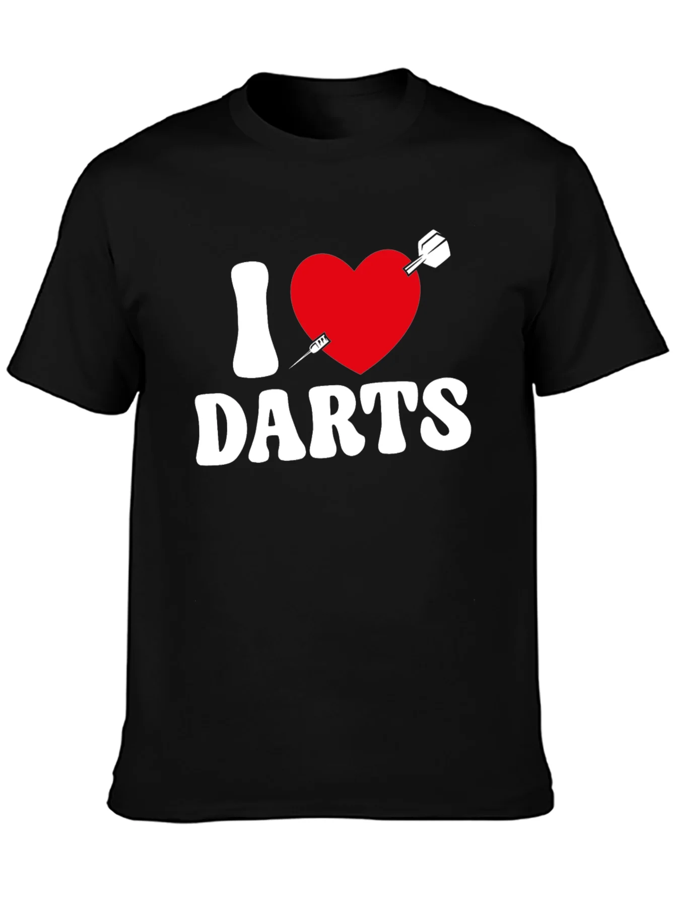 I Heart Darts Graphic Tee - Black Casual Shirt
