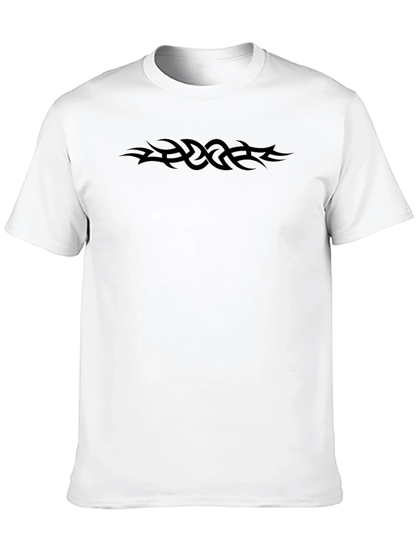 Tribal Tattoo T-Shirt - Black Crew Neck