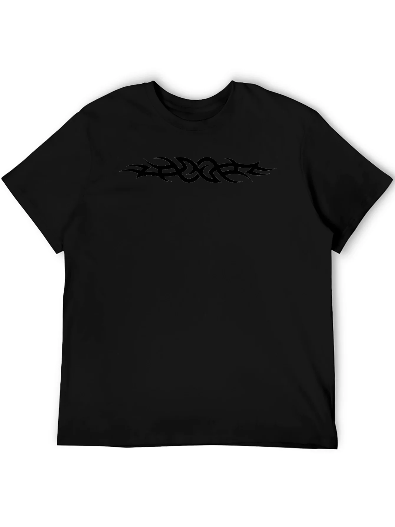 Tribal Tattoo T-Shirt - Black Crew Neck